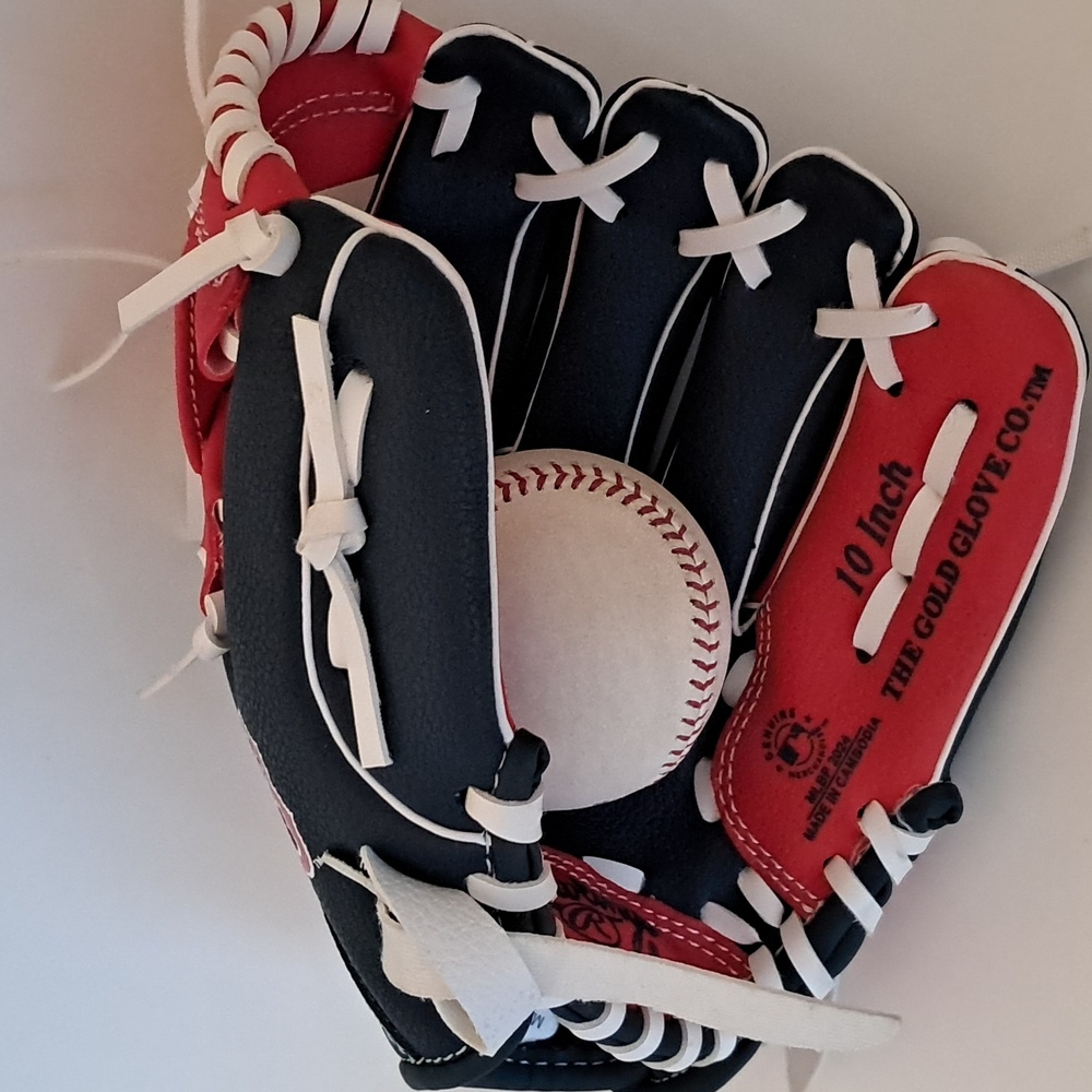 Red Sox Youth Baseball 10 Inch Mitt Boston Rawlings Red Navy White Right Hand - Picture 2 of 11